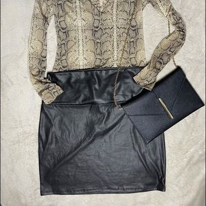 Faux leather skirt